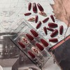 Red Press on Nails Medium Coffin Fake Nails with Designs