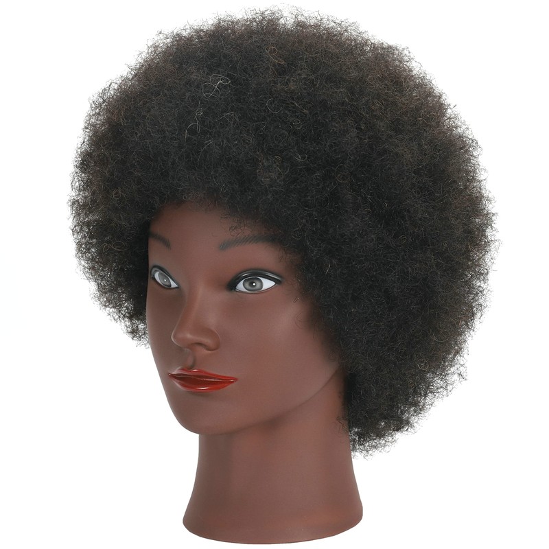 RIHANNAHAIR Kinky Curly 100% Real Human Hair Mannequin Head with