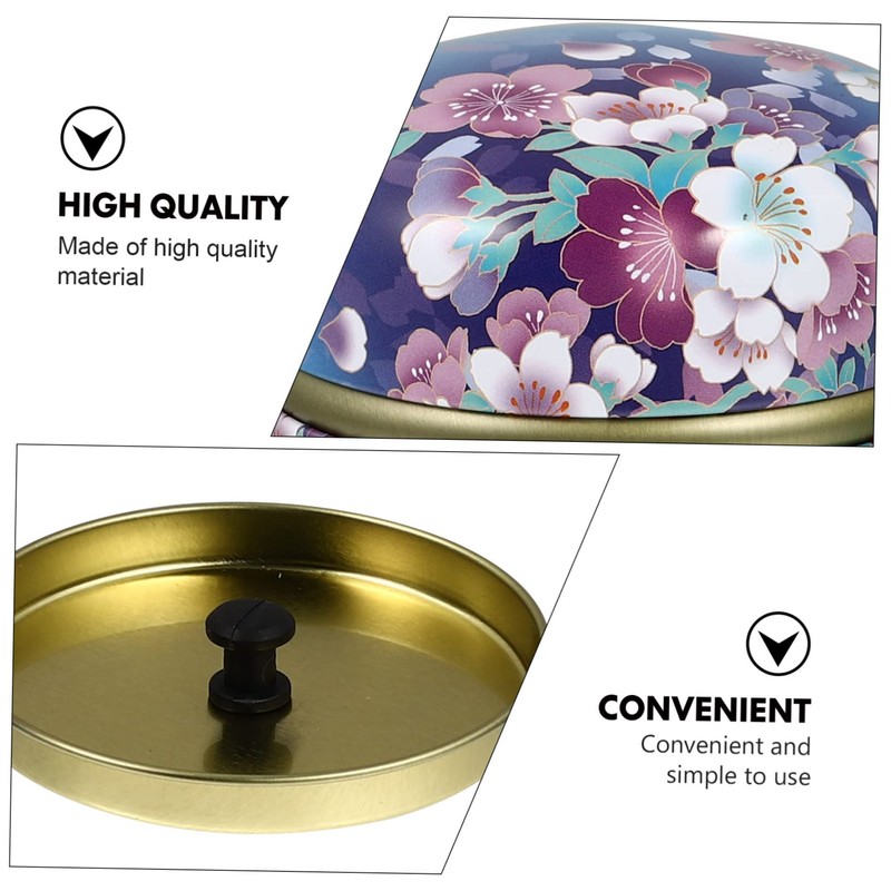 LABRIMP 2pcs Delicate Tea Box Multi-function Sealed Tinplate Containers for