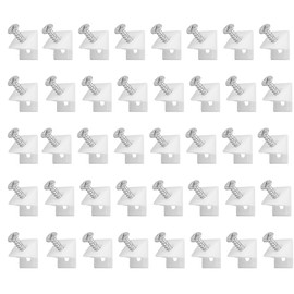 Pack of 40 Back Panel Screws, Plastic Back Panel Connectors, Wedge for Sagging Drawer Floors, Back Panel Connector with Screws for Repair Cabinets, Bookshelves, White