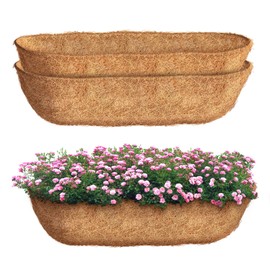 Oppiiwee 36 inch 2 Pack Trough Coco Liners, Natural Coconut Coir Fiber for Wall Basket Planters, Window Box Liners, Garden Planter Baskets, Fence Flower Baskets