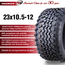 WANDA 23X10.5-12 Golf Cart ATV Tires 4 Ply 23x10.5x12 10143