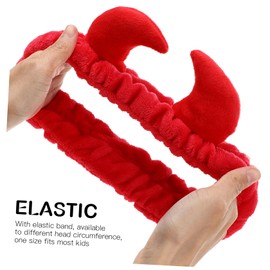 Beaupretty 2 Pack Spa Headband for Women, Devil Horns Facial Headband for Face Wash & Makeup, Soft Hair Band (Black, Red)
