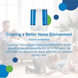 PureGuardian Top Fill Humidifier - H5225WCA Warm and Cool Mist Humidifier, 2 Gallon Tank with 100 Hour Runtime, Filter-Free with Essential Oil Tray, 3 Speeds, and Silver Clean Treatment