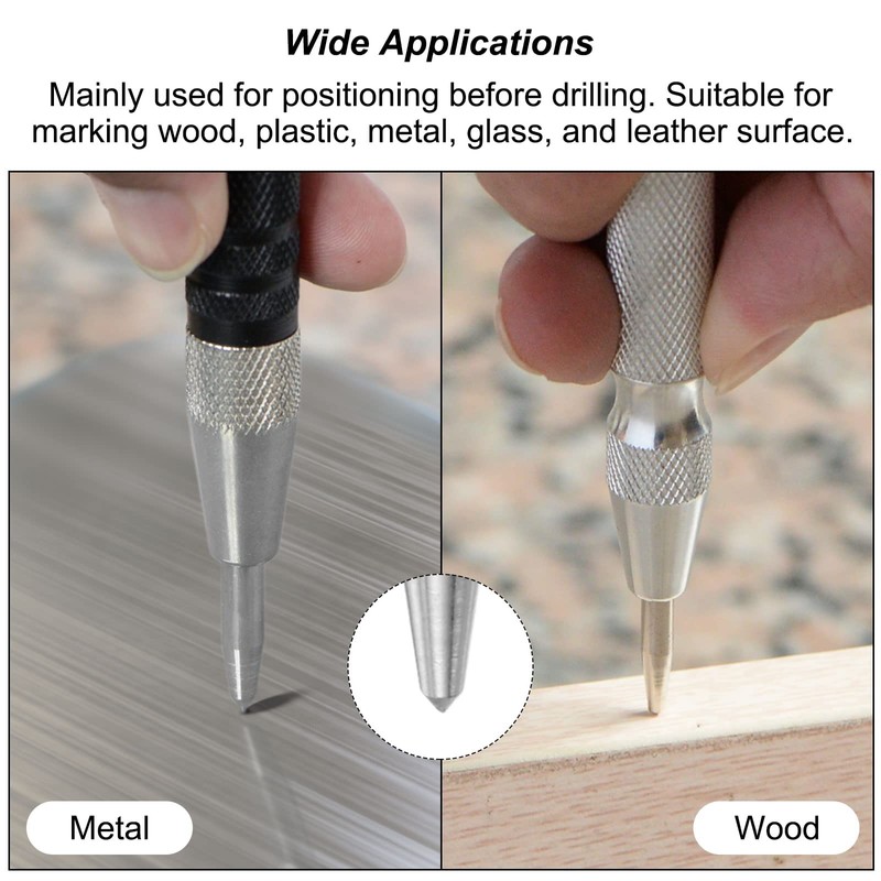sourcing map Automatic Center Punch, 5-Inch Spring-Loaded Center Hole Puncher