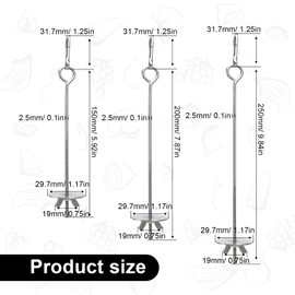 LINTRA 3 Pieces Bird Skewers, 17.5/22.5/27.5 cm Parrot Skewer, 304 Stainless Steel Bird Vegetable Skewer, Bird Fruit Skewers, for Parrots, Chinchillas, Gerbils, Silver