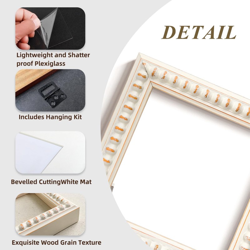 BWPFRAME 8x10 Picture Frame Matted to 5x7, Modern Style, Solid