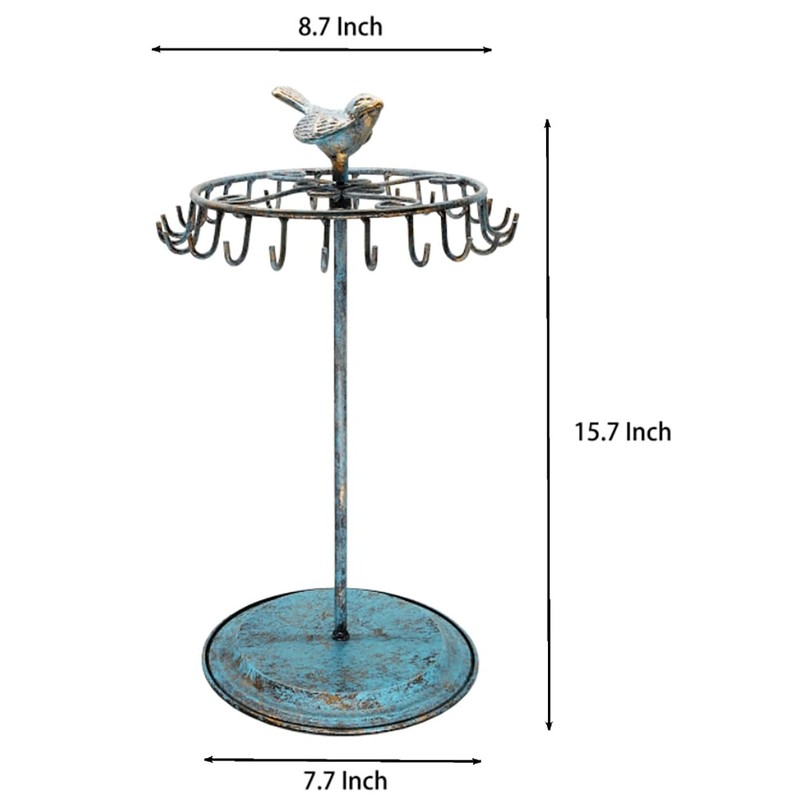 Golden Turquoise Bird Rotating Necklace Holder Bracelet Stand/Jewelry Organizer/Jewelry Tree