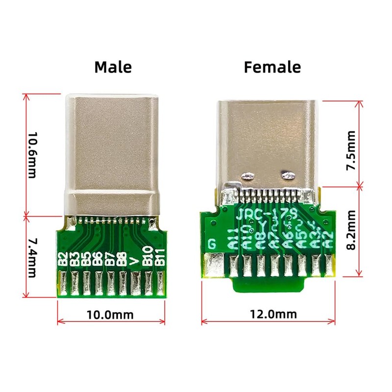 NFHK Connector 2pcs/lot OEM DIY USB-C USB 3.1 Type-C Male