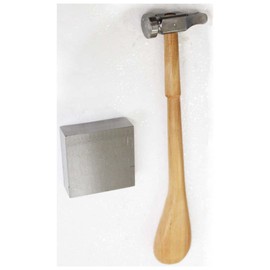 ToolUSA Premium 2" Steel Block & 10" Chasing Hammer Kit | Hardened & Polished for Jewelry Crafting | Essential Workbench Tool Set