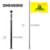 G128 Combo Pack: 16 Ft Telescoping Aluminum Flagpole (Black) &