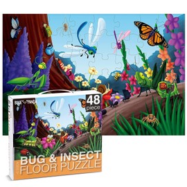 BLUE PANDA 48 Piece Jumbo Floor Puzzle for Kids Ages 3-5 and 4-8, 2x3 Feet Giant Jigsaw Puzzles for Toddler Preschool Learning, Bugs & Insects