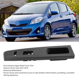 Fabater Panel Superior del Reposabrazos Delantero para Yaris 2012-2014, Embellecedor de la Cubierta del Bisel del Interruptor de la Ventana de la Puerta, Lado del Conductor/Pasajero