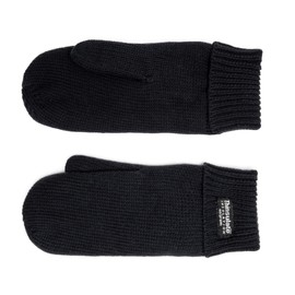EEM Women's Winter Gloves, Mittens, 100% Soft Wool, Thinsulate Thermal Lining, black