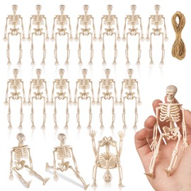 MUXIU-16 Piezas de Mini Figura de Esqueleto de Halloween, decoración de Esqueleto articulada de Halloween de 6 Pulgadas, Figura de Esqueleto de plásti