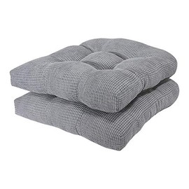 Arlee - Tyler Chair Pad Seat Cushion, Memory Foam, Non-Skid Backing, Durable Fabric, Comfort and Softness, Reduces Pressure and Contours to Body, Washable, 15.5 x 15.5 Inches (Alloy Gray, Set of 2)