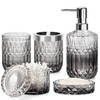 Ulable Bathroom Accessories Set, 5Pcs Bathroom Soap Dispenser Set, Glass
