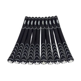 elitegrips 10 Pack Sting Race Rim Golf Grips, No Backline, Black