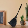 Premium Turkey Feather Duster - 14 Inches，Effective Dusting and Cleaning（Black）