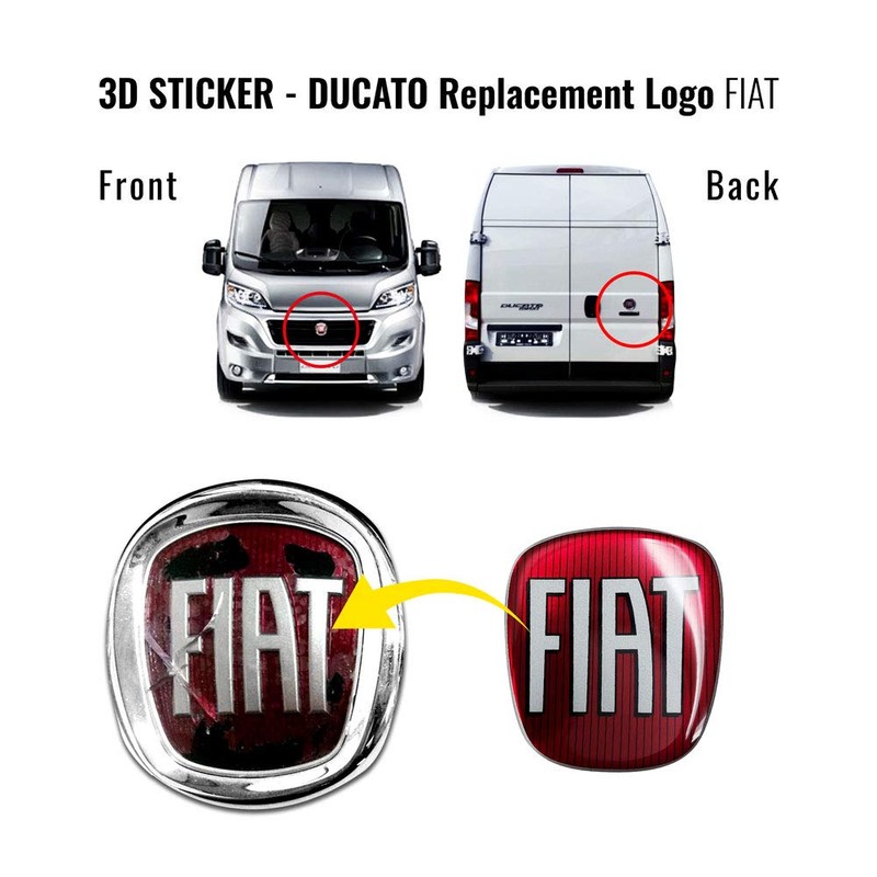 Fiat AMS 32018 Sticker Professional 3D Replacement Logo Front +