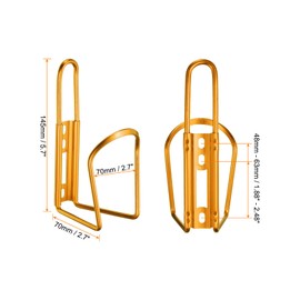 HARFINGTON 2pcs Bicycle Water Bottle Cage 5.7" Lightweight Aluminum Basic Bike Universal Water Bottle Holder Mount with Hardware for MTB Mountain Road Gravel, Yellow