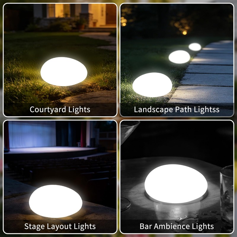 Yesinaly Solar Powered Outdoor Lights - Waterproof Garden Path Lighting,