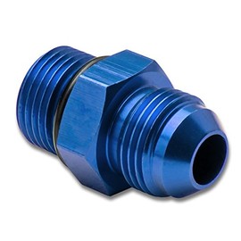Auto Dynasty 8AN Anodized T-6061 Aluminum Blue Straight Oil Line Fitting Adapter (3/4-16 UNF)