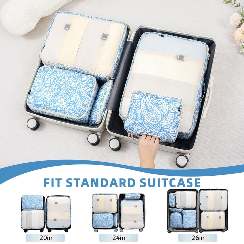 BAGAIL 8 Set Packing Cubes Luggage Packing Organizers for Travel