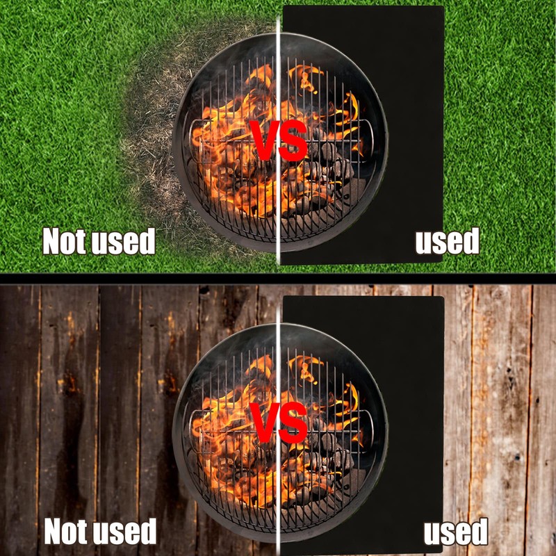 Fire Bowl Mat, Fire Pit Underlay, 3 Layers, Large, Black,