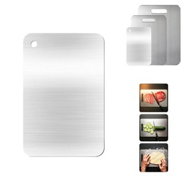 Titanium Cutting Board For Kitchen, 2025 New Upgrade 100% Pure Titanium Cutting Boards for Kitchen Set of 3, Large/Medium/Small Stainless Steel Cutting Board, Metal Cutting Board (S(11.8 * 8.2in))