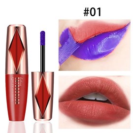 [NEW 5PCS] Non-Stripping Lip Gloss, Peel-Off Lip Balm, Wipe-Off Color Liquid Lipstick, Tattoo Lip Glaze, Matte Highly Pigmented Long Lasting Waterproof Lipstick - Color: #01