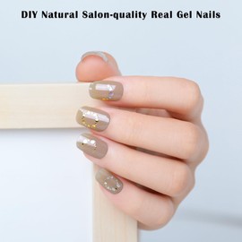 KING HORSE 24pcs Semi Cured Gel Nail Strips with Gel Nail Art Stickers Decals Long Lasting Nail Polish Wraps Salon-Quality Gel Nail Strip Semicured Gel Nail Stickers for Women (K072+NA02)