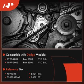 A-Premium Engine Serpentine Drive Belt Compatible with Dodge Ram 2500 1997-2002 8.0L, Ram 3500 1997-2002 8.0L