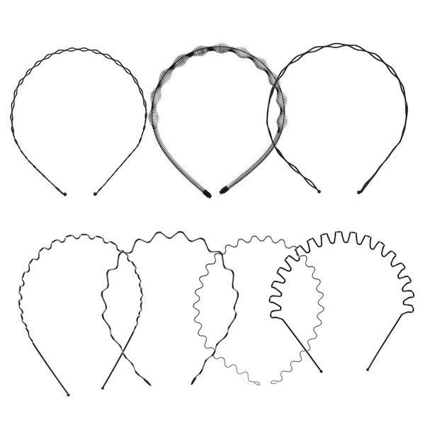 PACKOVE 7Pcs Wavy Spring Hairband for Men and Women Versatile