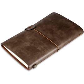 Leather Journal Notebook, Interchangeable Leather & Vintage Notebook, 4.72 x 7.87 Inches (Brown)
