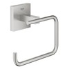 GROHE Start Cube Toilet Roll Holder without Cover (Metal, Wall Mounted, Concealed Fastening, with Screws and Dowels), Size 138 mm, Extra Easy to Fit with GROHE QuickGlue, Stainless Steel, 40978DC0