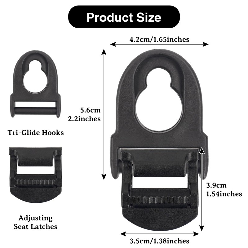 Omoojee 4 Sets Kayak Seat Clips and Hooks, Kayak Replacement