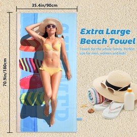 MOKANI Microfibre Beach Towel, Extra Large 180x90 cm Oversized Microfiber Swimming Towel - Quick Dry, Sand Free, Compact, Lightweight - Bath Towel Travel Towels for Adults Women Men