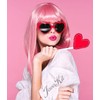 Polarized Heart Shaped Sunglasses for Women Retro Fashion Large Frame