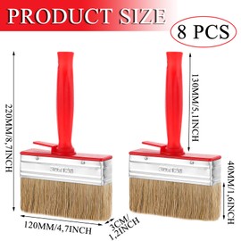 CYEER 8 Stück Flächenstreicher 120mmx30mm, Pinsel Groß Wandpinsel Flachpinsel Set Malerpinsel Breit Malerbürste für Wand Möbel Zaun Holz Malen