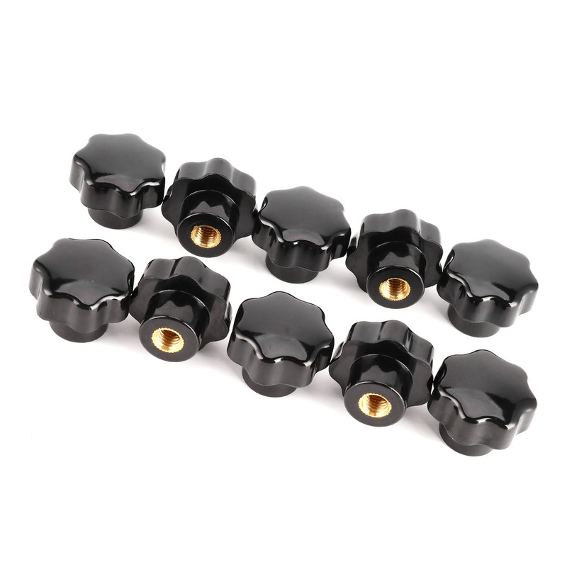 10Pcs Nuts Knob Grip Handle 7-Star 8mm Female Thread Brass