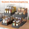 Under Sink Shelf, 2 Tier Standing Shelf, Kitchen Organiser with