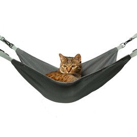 QIPAN Cat Hammock for Cage - Hanging Washable Soft Outdoor Mat, Waterproof Cooling Bed for Large Kittens 26in*20in (XX-Large, Black)