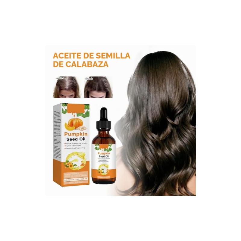 Aceite Capilar de Semillas de Calabaza, Nutre Suavemente, Deja un