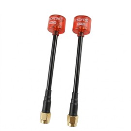 TECHTOO FPV Antenna Racing Drone Antenna 5.8G 2.3dBi Super Mini RHCP Antenna RP SMA Connector for RC Drone Fatshark Goggles FPV Quadcopeter Multicopter TX/RX (Red-2Pack)