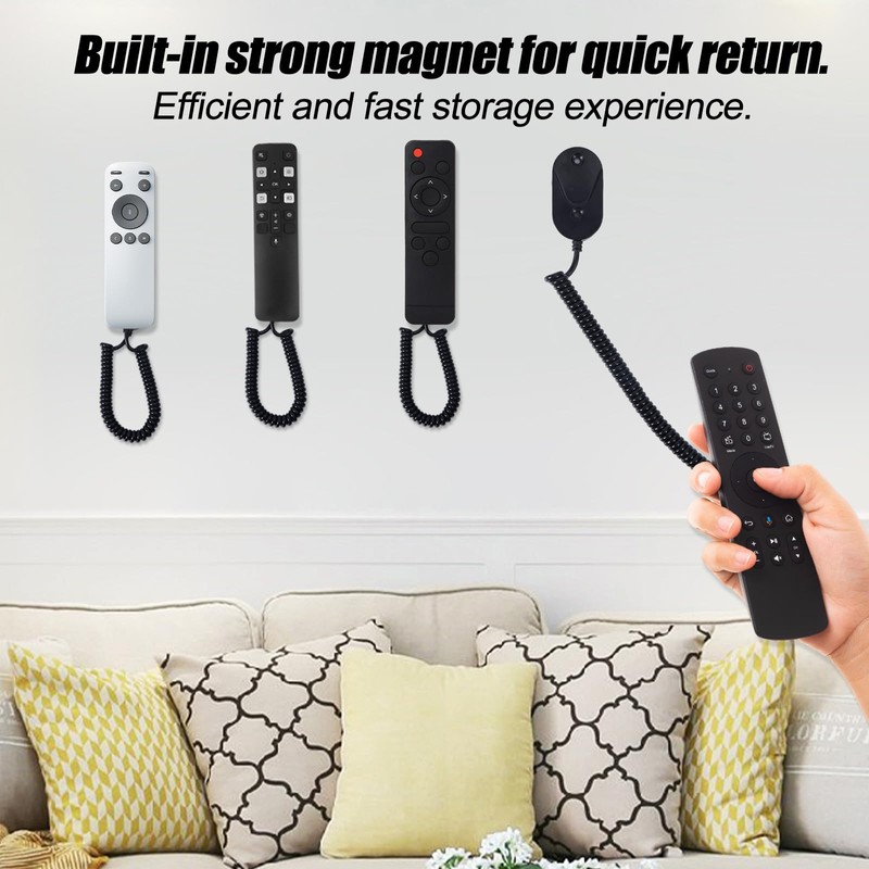 BOXOB 2pcs Magnetic Remote Control Holders, Retractable 6.3-47.24 Inch Wall