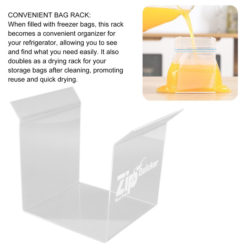 Ziplock Bag Holder Baggy Rack Holder Acrylic Handsfree to Pour