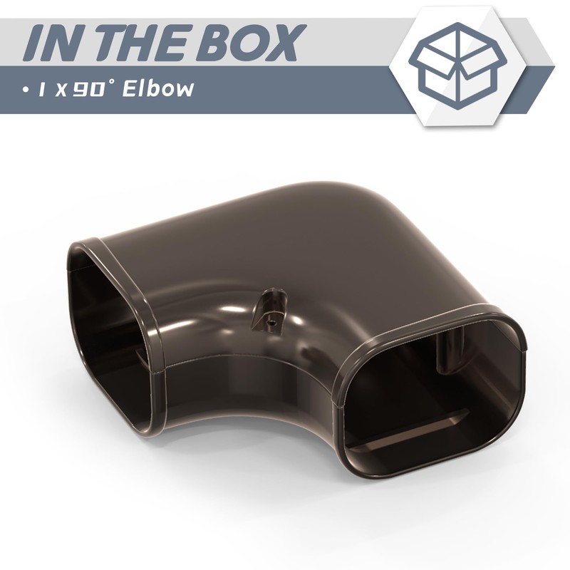 Flamorrow 3" W 90° Brown Flat Elbow, Mini Split Line