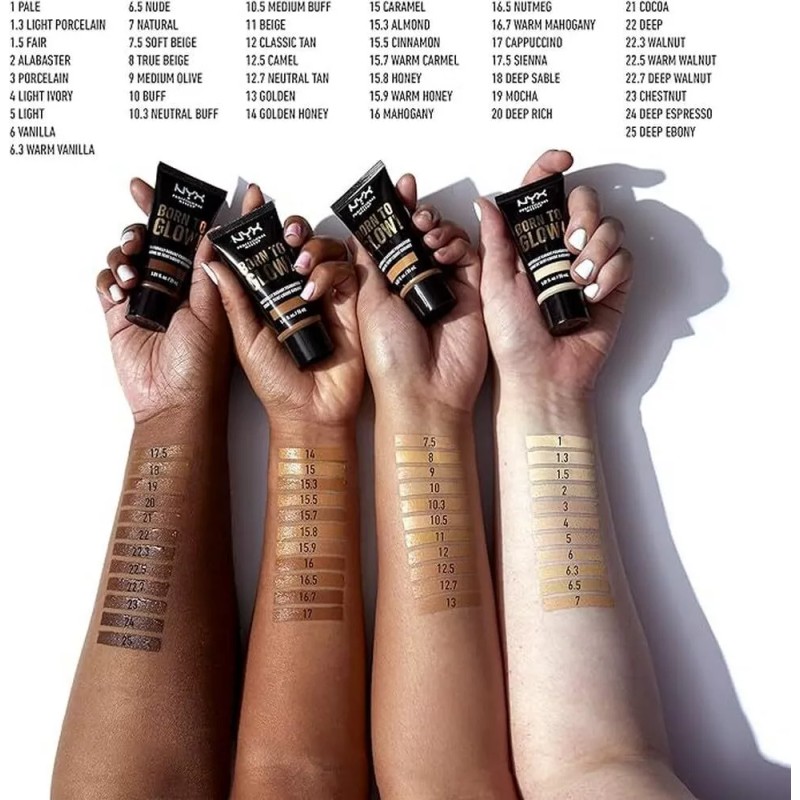 NYX PROFESSIONAL MAKEUP Born To Glow Naturally Radiant Foundation, Medium