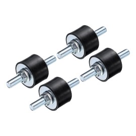 sourcing map 4pcs M8x23mm Rubber Isolator Mounts with Studs 30x20mm Male Vibration Shock Absorber Zinc Plated Cylindrical Thread Mounts Anti Vibration Isolators with 8pcs M8 Lock Nuts